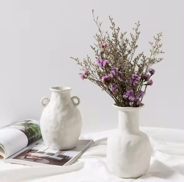 Creative White Ceramic Vase with Holes