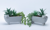 Square Flowerpot with Animal Elements