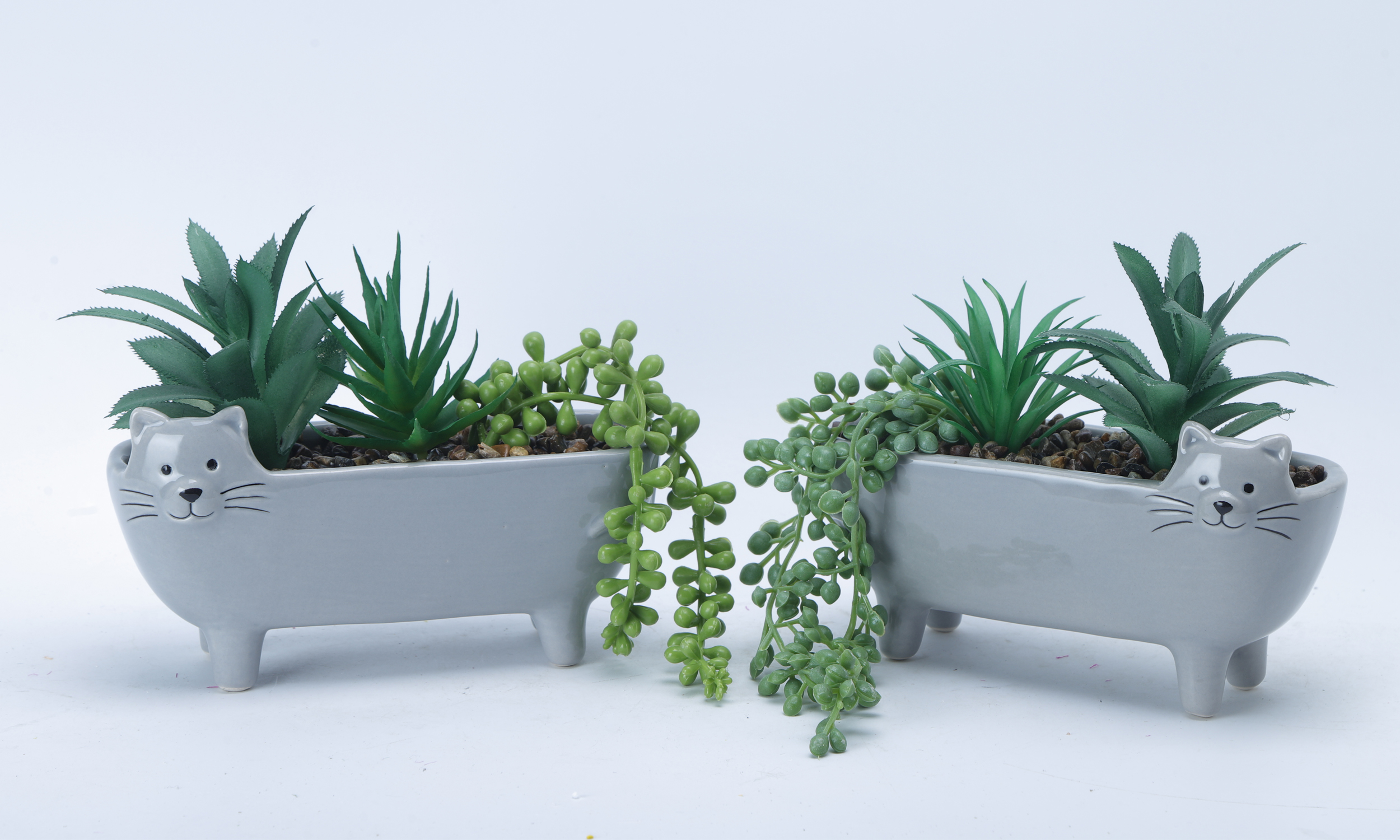 Square Flowerpot with Animal Elements