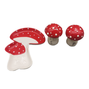 Mushrooms Ceramic Salt & Pepper Shakers