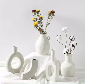 Creative White Ceramic Vase with Holes