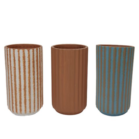ceramic flower vase three color assorted