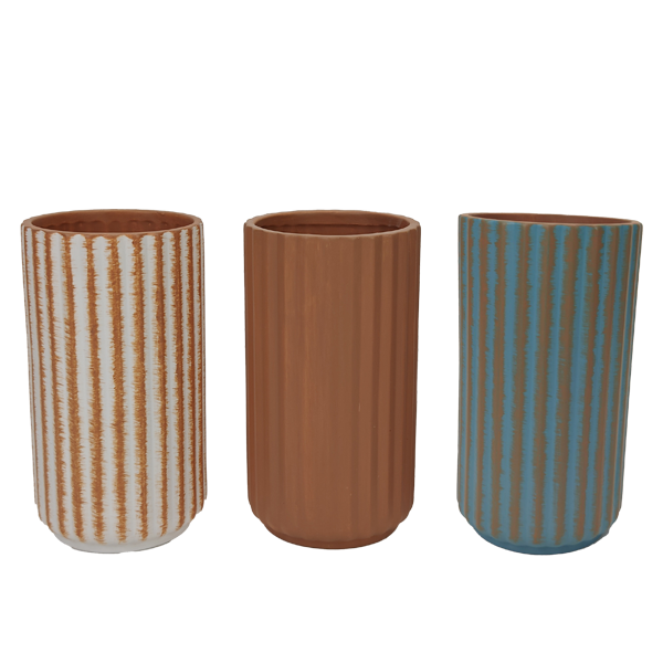 ceramic flower vase three color assorted