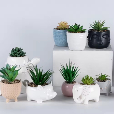 2024 New Design Ceramic Pot Animal Flower Vase Pot Ceramic Decoration