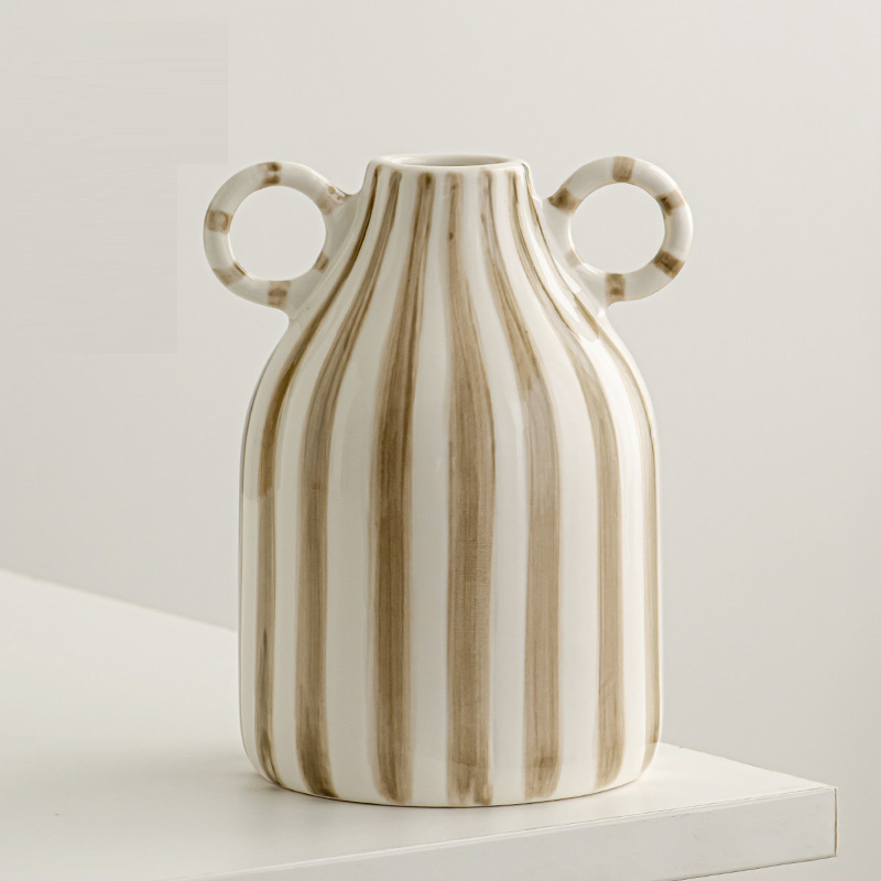 2024 Directly Factory Produce Ceramic Unique Fashion Design Ceramic Flower Vase Hand Painted