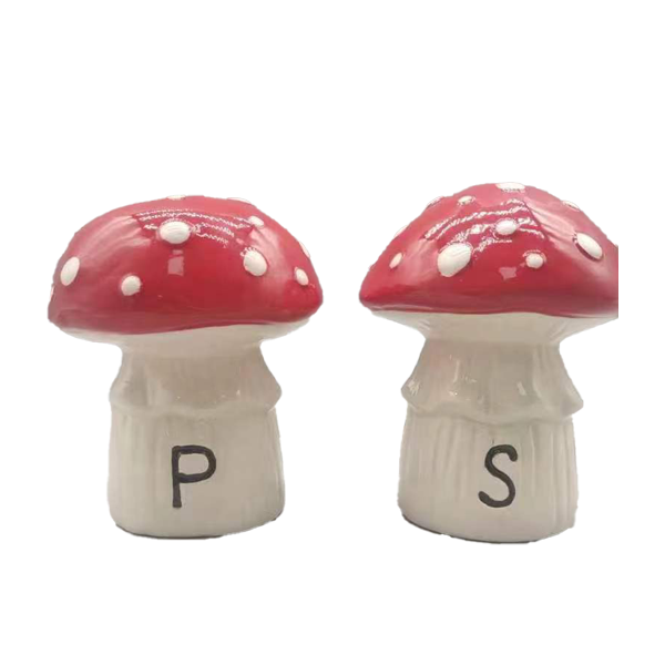 Mushrooms Ceramic Salt & Pepper Shakers