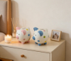 Glitter Polka Dot Ceramic Piggy Bank – Adorable Light Blue & Pink Coin Banks with Holographic Accents, Perfect for Kids’ Rooms & Modern Home Decor