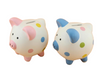 Glitter Polka Dot Ceramic Piggy Bank – Adorable Light Blue & Pink Coin Banks with Holographic Accents, Perfect for Kids’ Rooms & Modern Home Decor