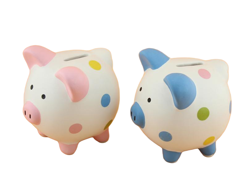 Glitter Polka Dot Ceramic Piggy Bank – Adorable Light Blue & Pink Coin Banks with Holographic Accents, Perfect for Kids’ Rooms & Modern Home Decor