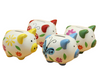 Ceramic Piggy Bank with Floral & Butterfly Design – Colorful Coin Saving Box for Kids & Home Decor