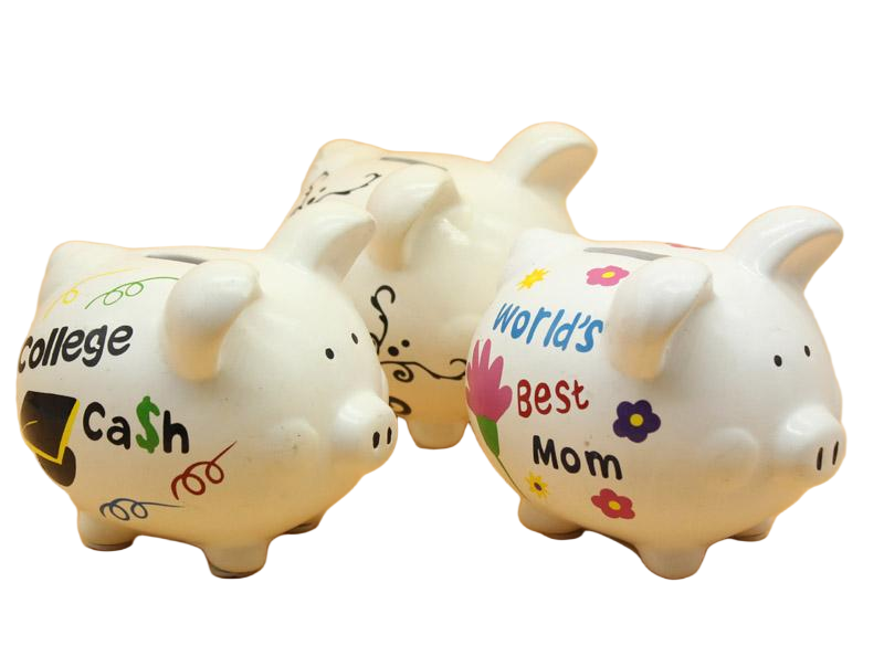 This lovely ceramic piggy bank turns pocket change into big dreams pig money box